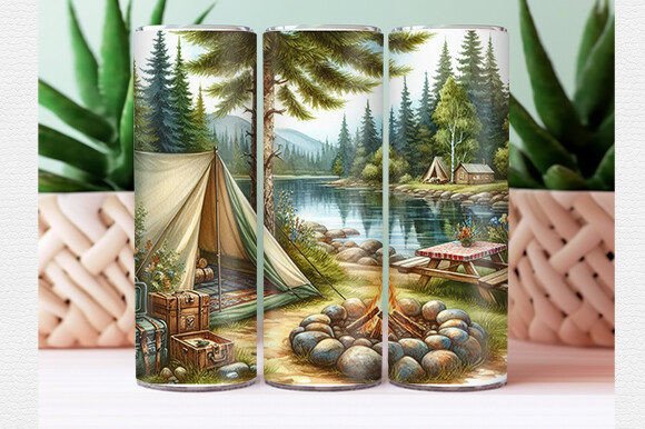 Download Summer Camping Tumbler Wrap - Camping tumbler wrap Collection