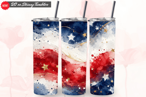 Download Watercolor American Flag Tumbler Wrap PN - American flag tumbler Collection