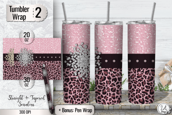 Download Pink Leopard Tumbler Wrap Design PNG - Premium Resources