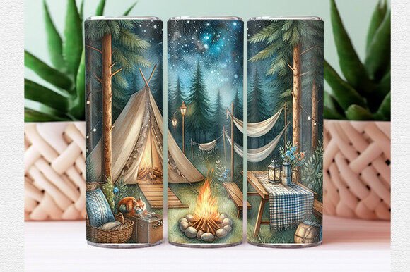 Download Summer Camping Tumbler Wrap - Camping tumbler wrap Collection
