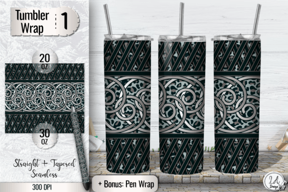 Download Ornament Tumbler Wrap. Abstract Design - Premium Bundle