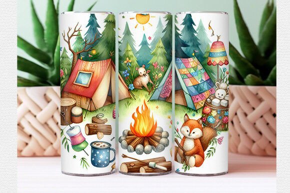 Download Summer Camping Tumbler Wrap - Camping tumbler wrap Collection